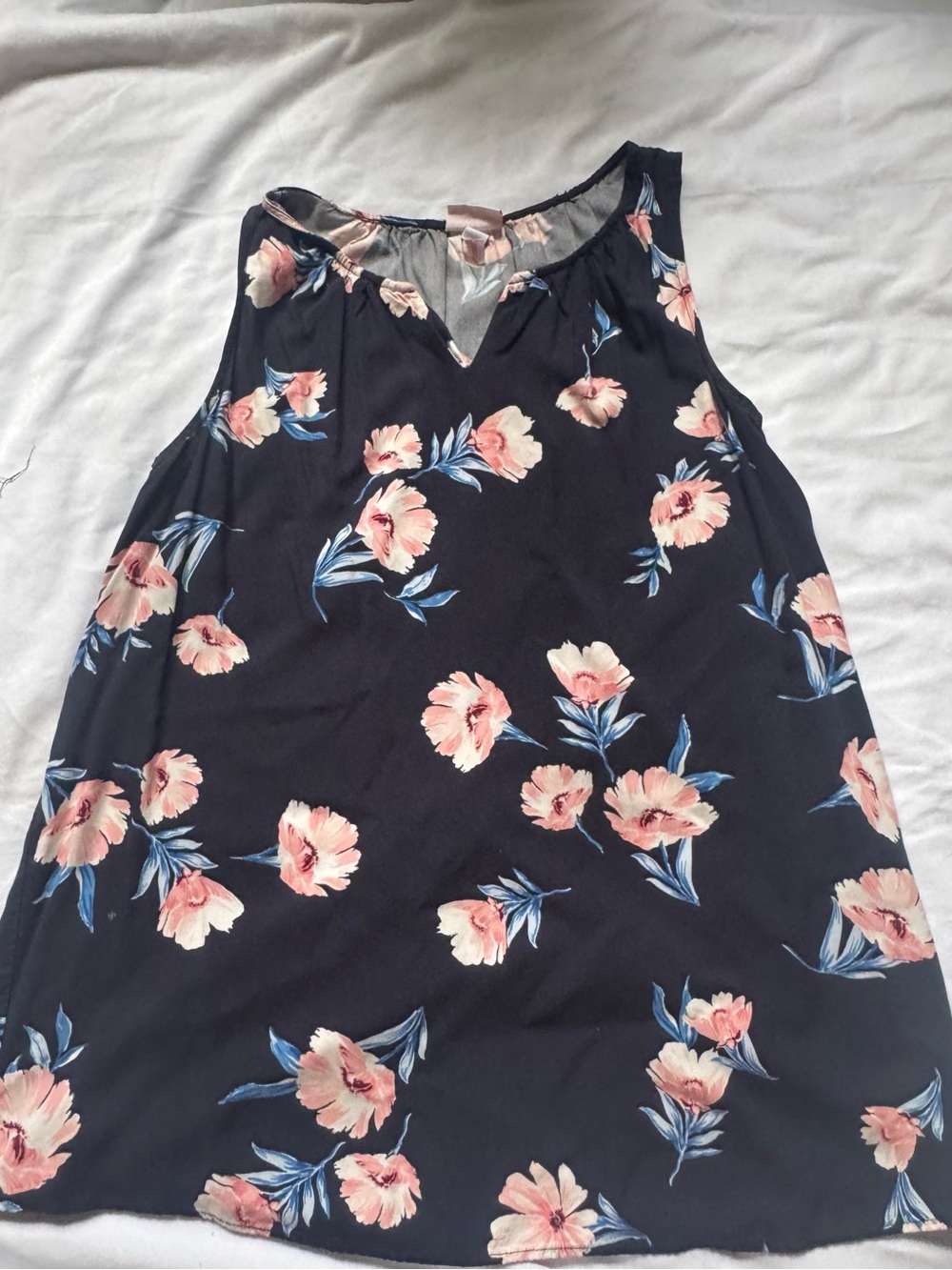 Isabel Maternity by Ingrid & Isabel Navy Floral V-Neck Maternity Tank